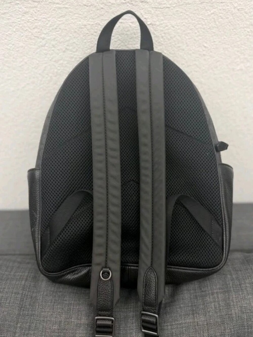 COACH Black Court Monogram Signature Canvas Backpack Small Unisex Bag - Picture 2 of 4
